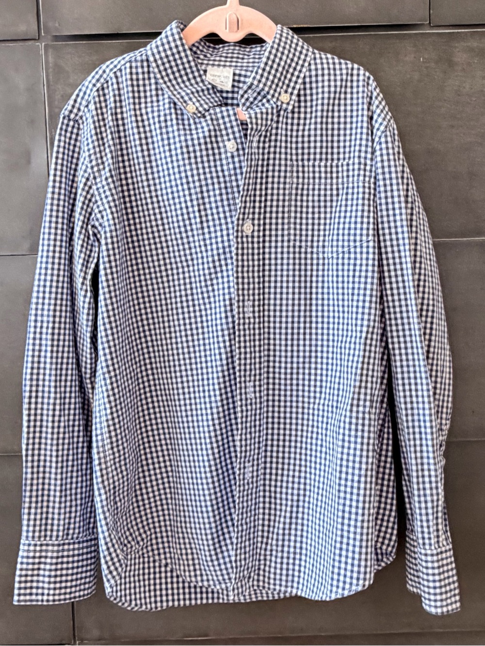 Crewcuts Blue and White Gingham Button-Down Shirt 10